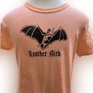 ⚡️Leather Bird 🦇 distressed graffiti t-shirt Youth Large